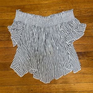 Elan off-the-shoulder striped top women’s size medium